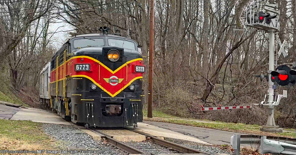 CVSR 6773 trails out of town and is going home for the day.